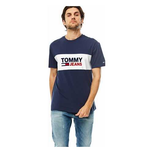 Футболка мужская Tommy Jeans DM0DM08360 C87 синяя L в Лав Репаблик