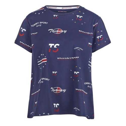 Футболка женская Tommy Sport S10S100412 0GY синяя XS в Лав Репаблик